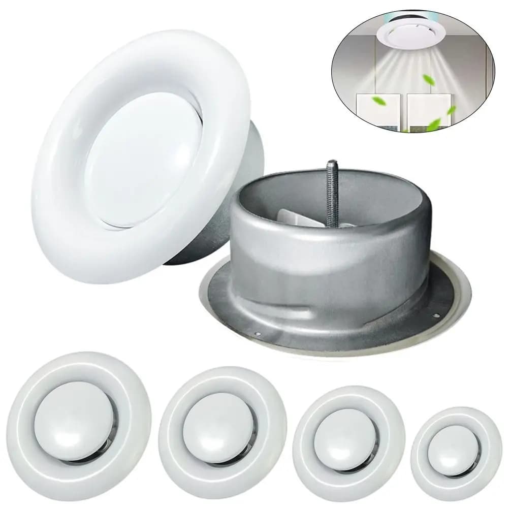 Durable 80-250mm Vent Cover Air Outlet Home Ventilation Adjustable Ventilation Cover White Round Diffuser Ducting