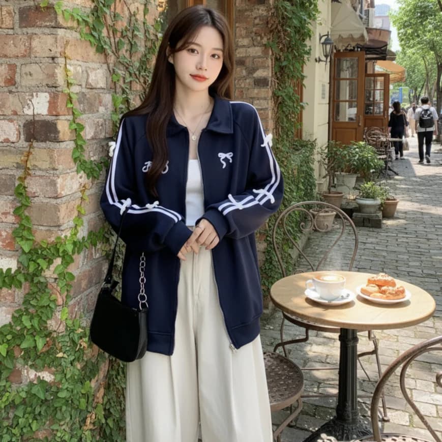 Maglione Oversize Casual Autunno Inverno per Ragazze Curvy, Stile Coreano Giovanile con Nodo, Maniche Lunghe