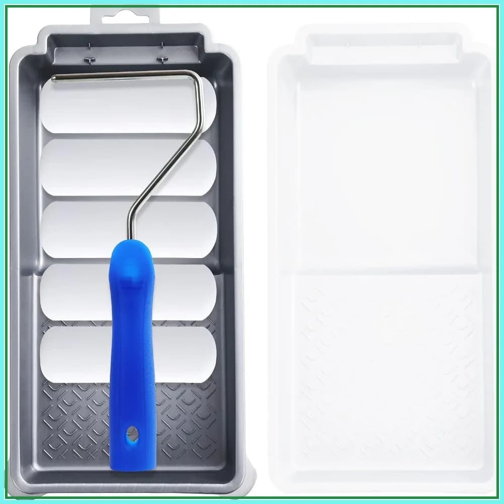 Kit di 8 Rulli per Pittura in Schiuma da 4 Pollici con Mini Rulli, Telaio, Vassoio e Rivestimento per Pittura Uniforme su Pareti, Bordi e Mobili