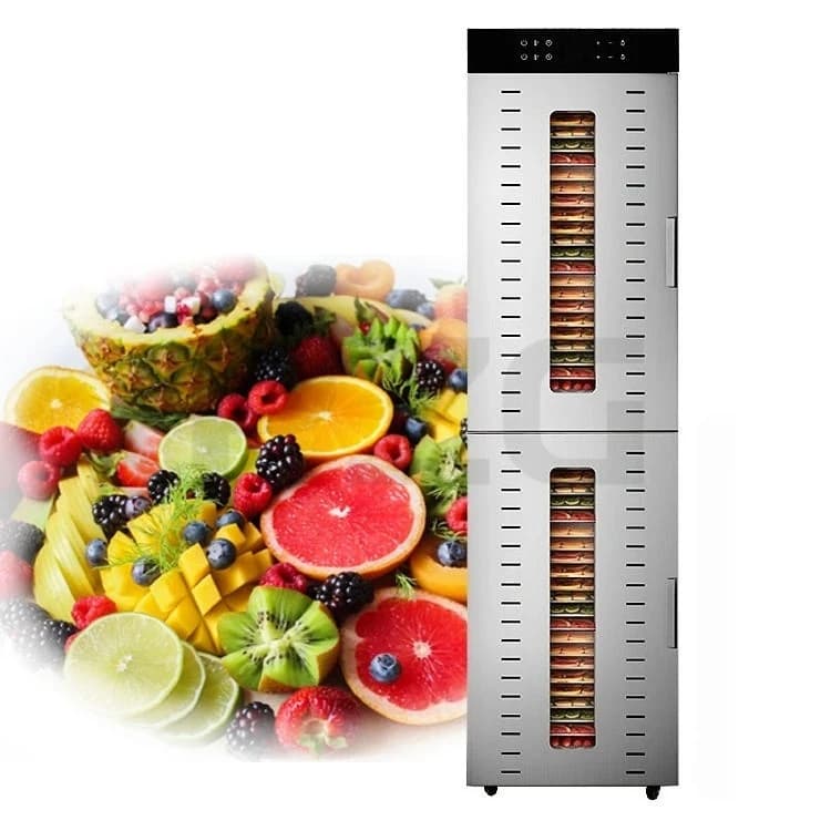 Essiccatore Commerciale in Acciaio Inox a 48 Vassoi per Frutta, Verdura, Carne Essiccata, Banane e Altri Alimenti