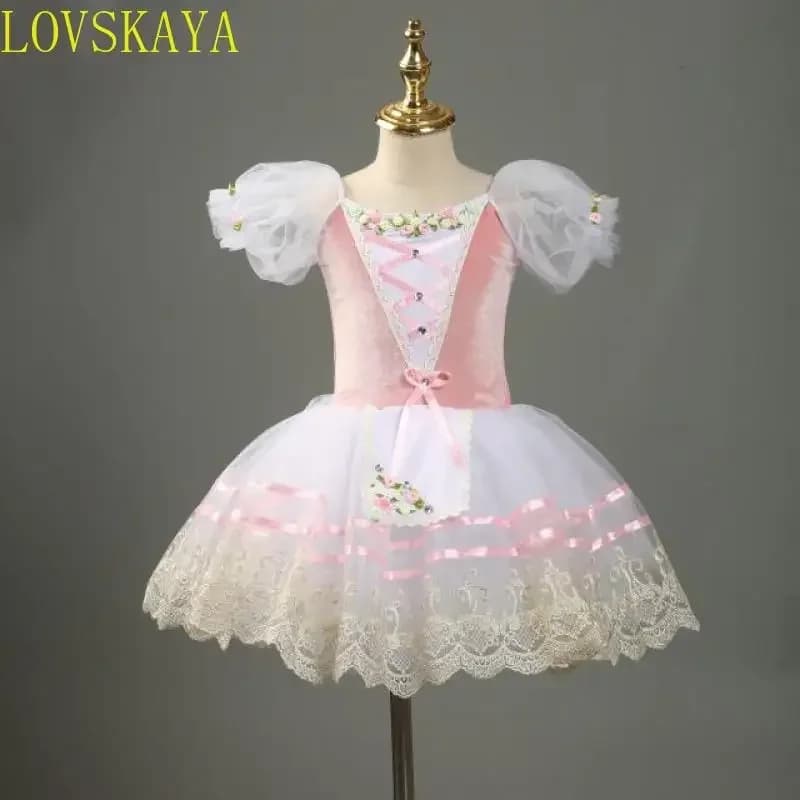 Professional Ballet Pink Gift Competition Adult and Children's Flower Ballet Girl Dress Children's Ballet Dress