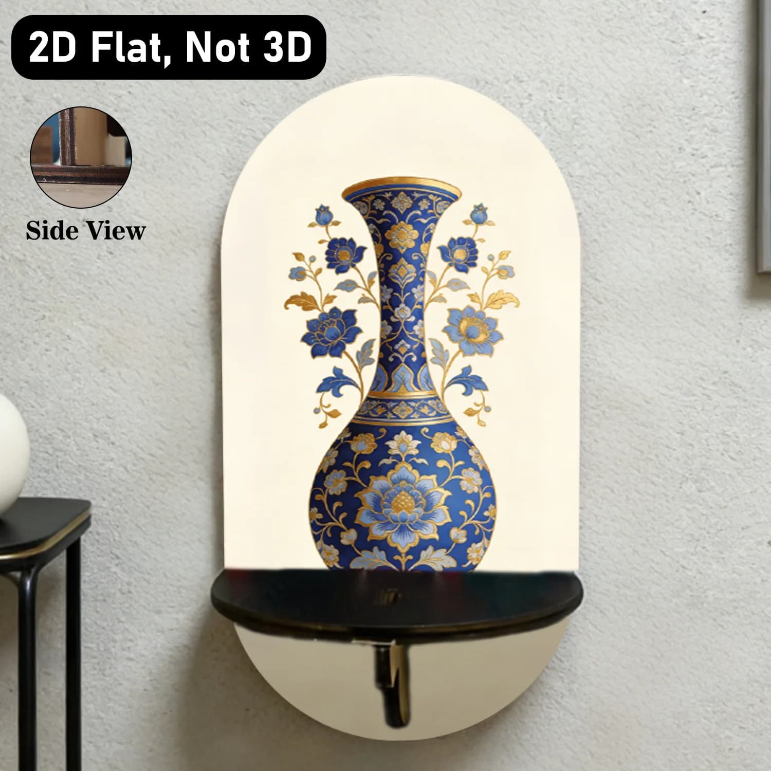 Oriental Pattern Wall-Mounted Decorative Wooden Shelf, Wooden Wall Holder ledge, Ramadan Wall Decor, Shelf Organizer Gift