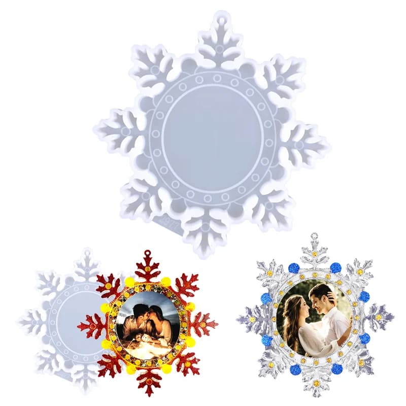 Christmas Photo Frame Silicone Mould for Epoxy Resin Castor for Supplies for DIY Handmade Shapes Home Decoration Gift Creation