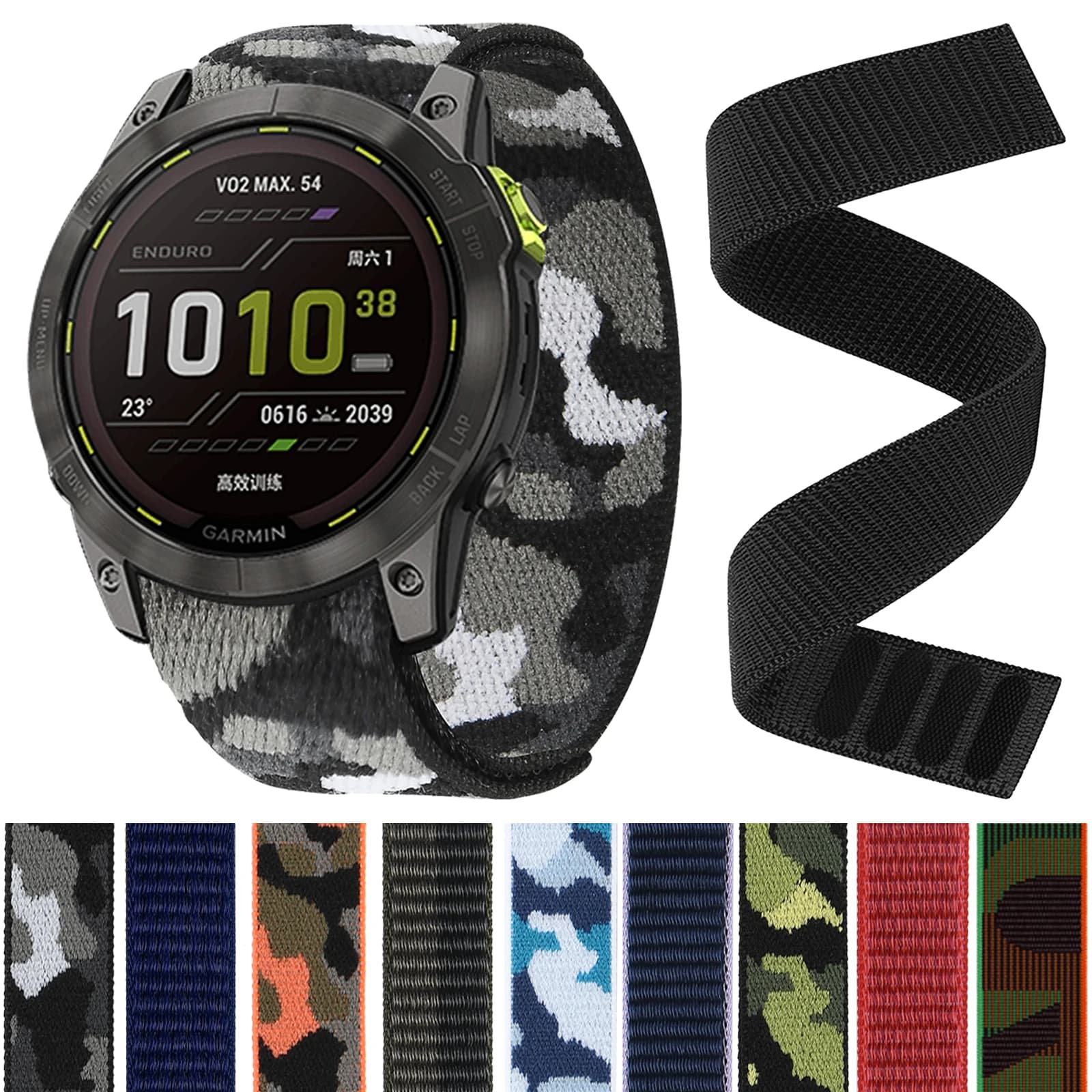 Gancio ad anello 22mm 26mm cinturino in nylon per Garmin Fenix 8 7 8X 7X 6X Pro/Forerunner 970 965/Epix Pro Gen2 TACTIX 8 Enduro instinto Band