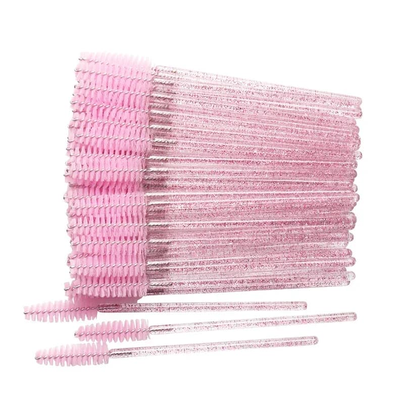 50 pcs disposable crystal brush for eyelashes mascara sticks applicator diamond eye lash brushes extension eyelashes women makeup tools