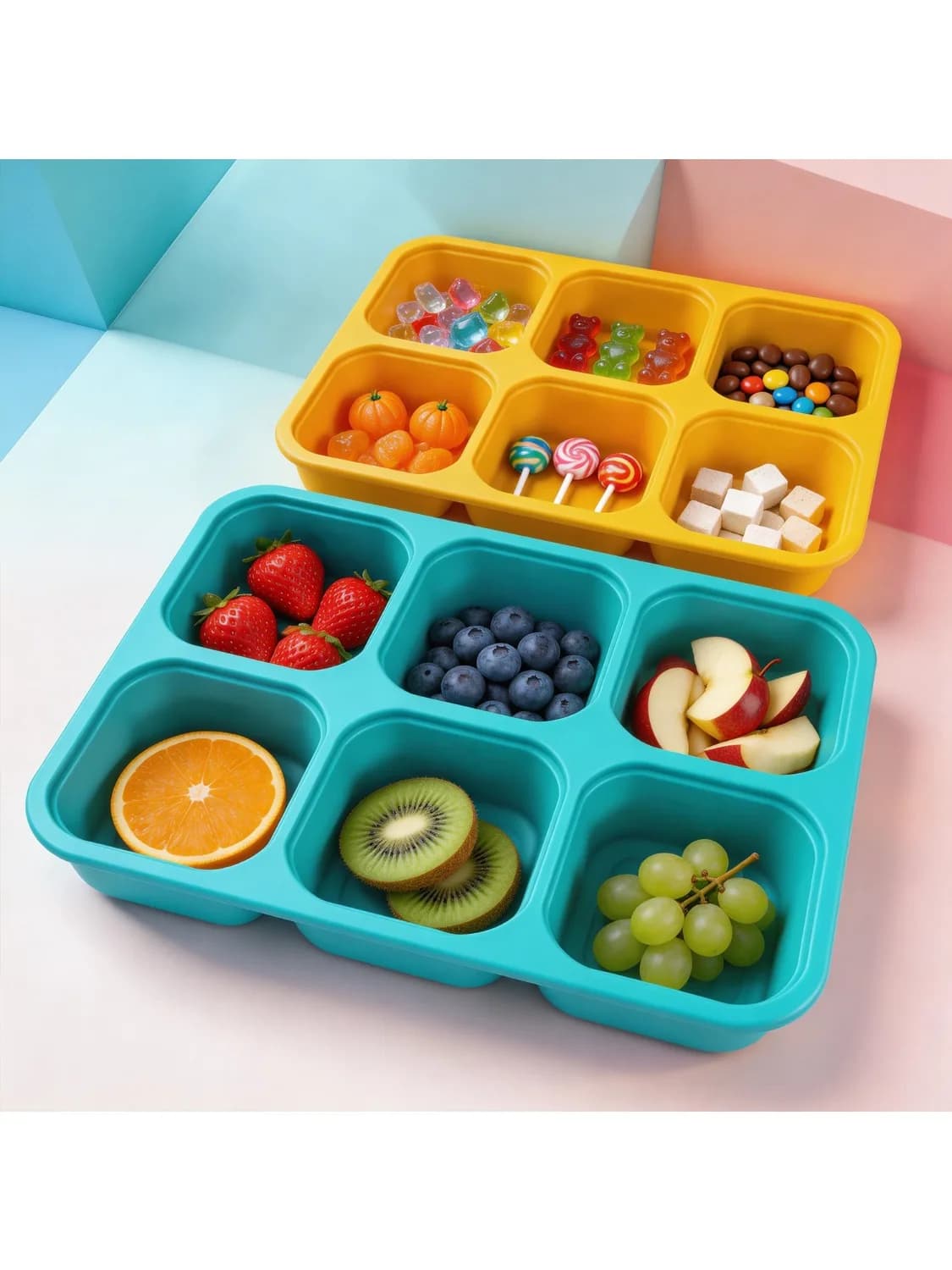 Stampo per Cubetti di Ghiaccio in Silicone per Alimenti con Coperchio, Senza BPA, Flessibile, per Conservazione Alimenti per Bambini e Preparazione Bevande