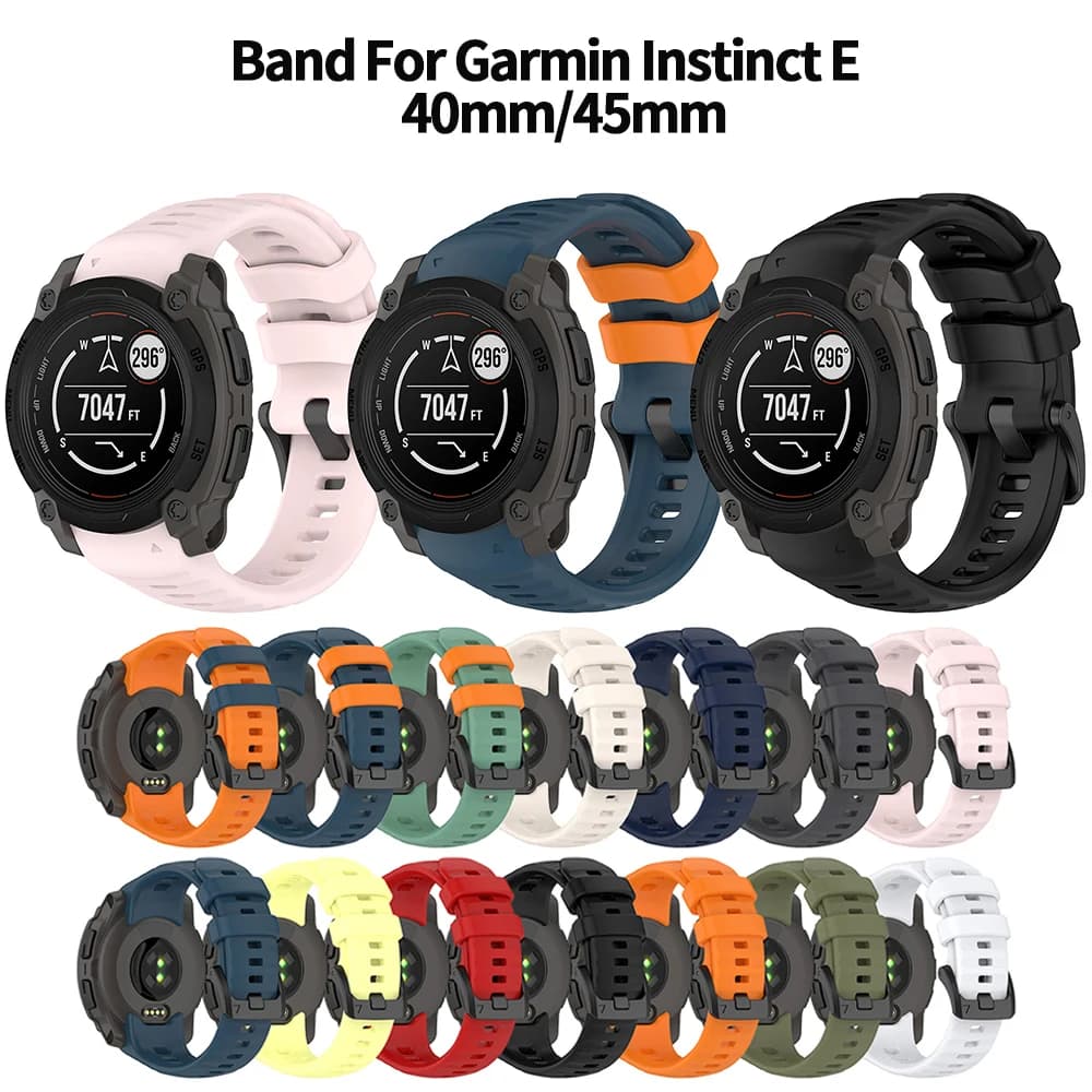 Fascia per Garmin Instinct E 40mm 45mm SmartWatch cinturino morbido cinturino in silicone braccialetti cinturino cinturino da polso accessori