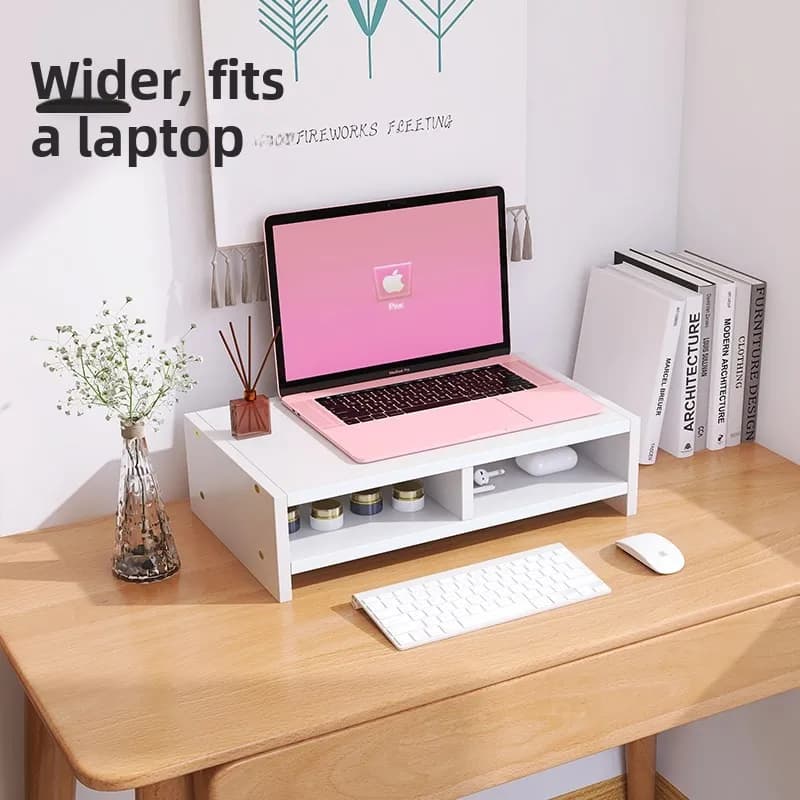 Supporto da scrivania per laptop e monitor, base rialzata moderna e semplice per uso adulto