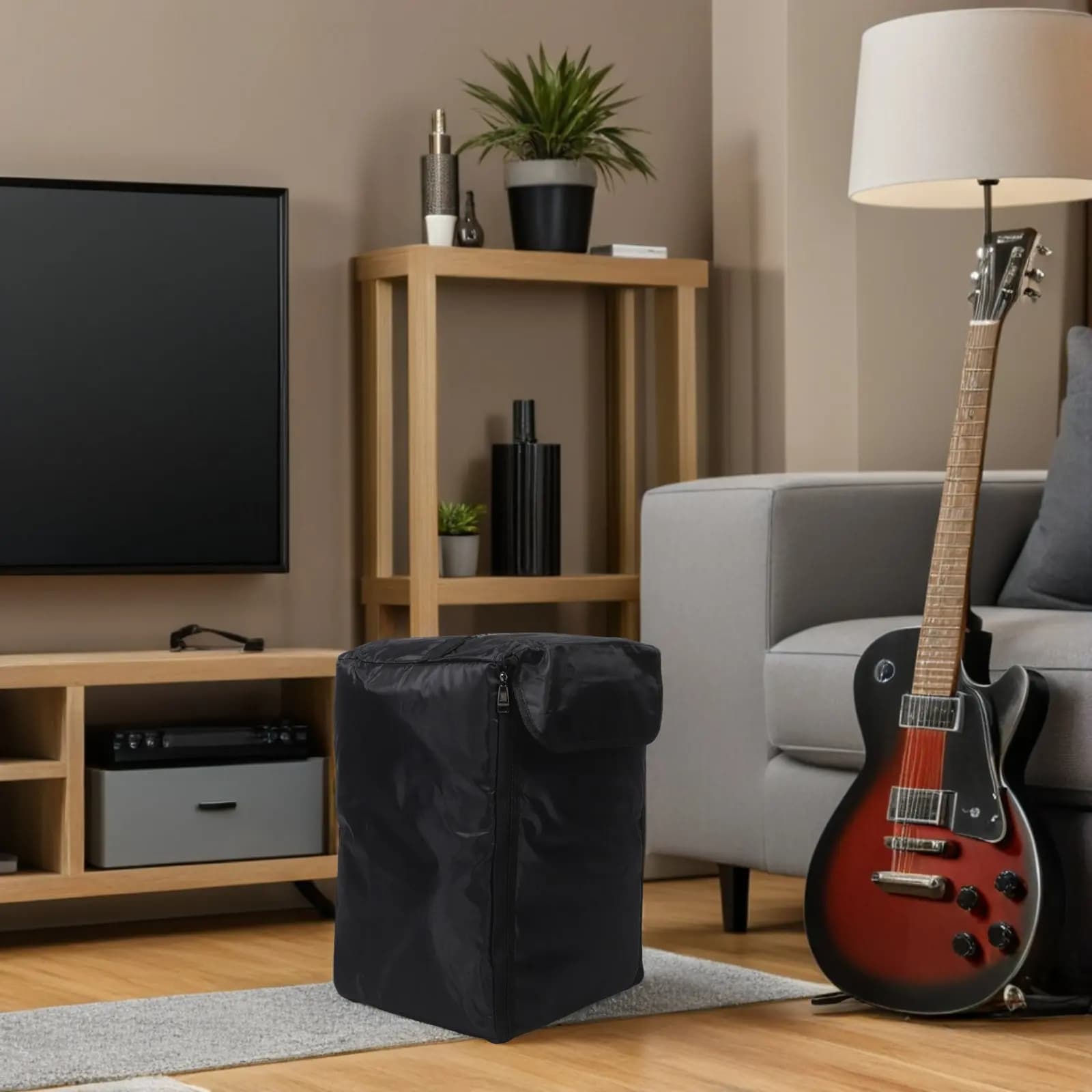 Zaino Imbottito per Cajon Nero con Doppia Tracolla, Protezione Rinforzata, Borsa per Strumento a Percussione