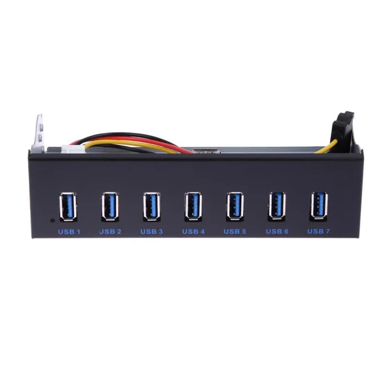 7 porte USB 3.0 Hub 5Gbps 5.25 "CD-ROM Drive Bay CD ROM pannello frontale per Computer Case USB 3.0 19-pin Header to Type-A cavo maschio