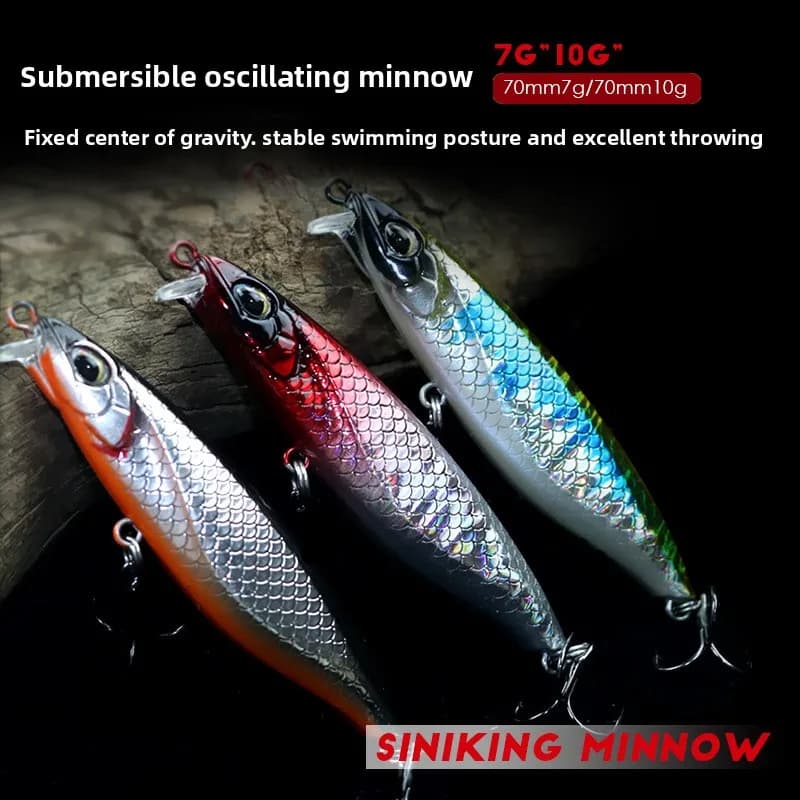 5 Pieces Artificial Minnow Affordable Autoscuipenti Luya Bait Crow Hard Lure for All Roads of Water, for Freshwater and Salt, for Persian