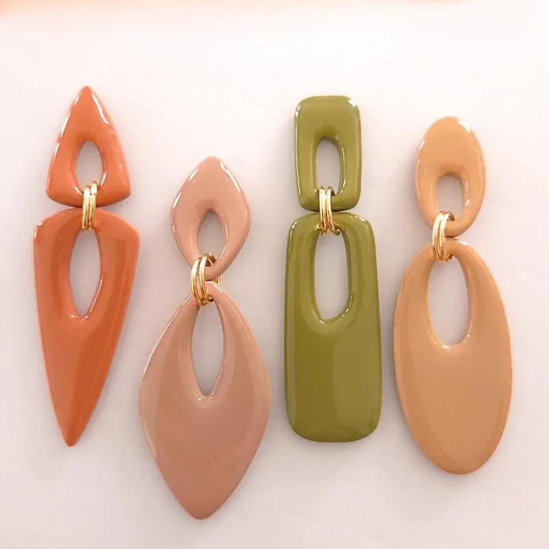 STATEMENT NO DRILL Set di taglierine per argilla con puntali allungati | Frese di tendenza Boho Forma geometrica astratta Strumenti per argilla per orecchini grandi