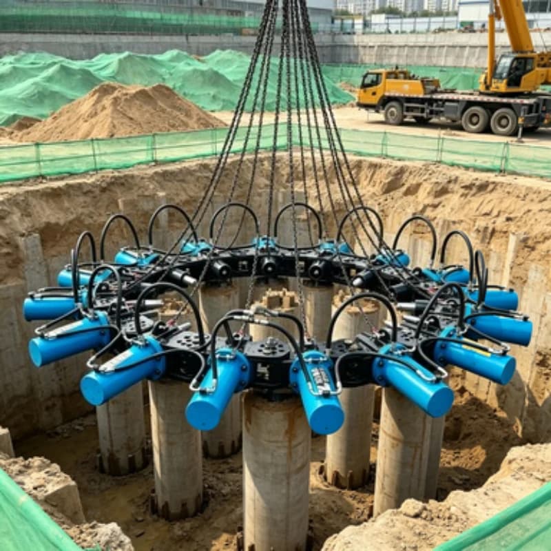 Frantumatore Idraulico per Pali 180 Moduli, per Pali Quadrati, Alta Precisione per Fondamenta Edili