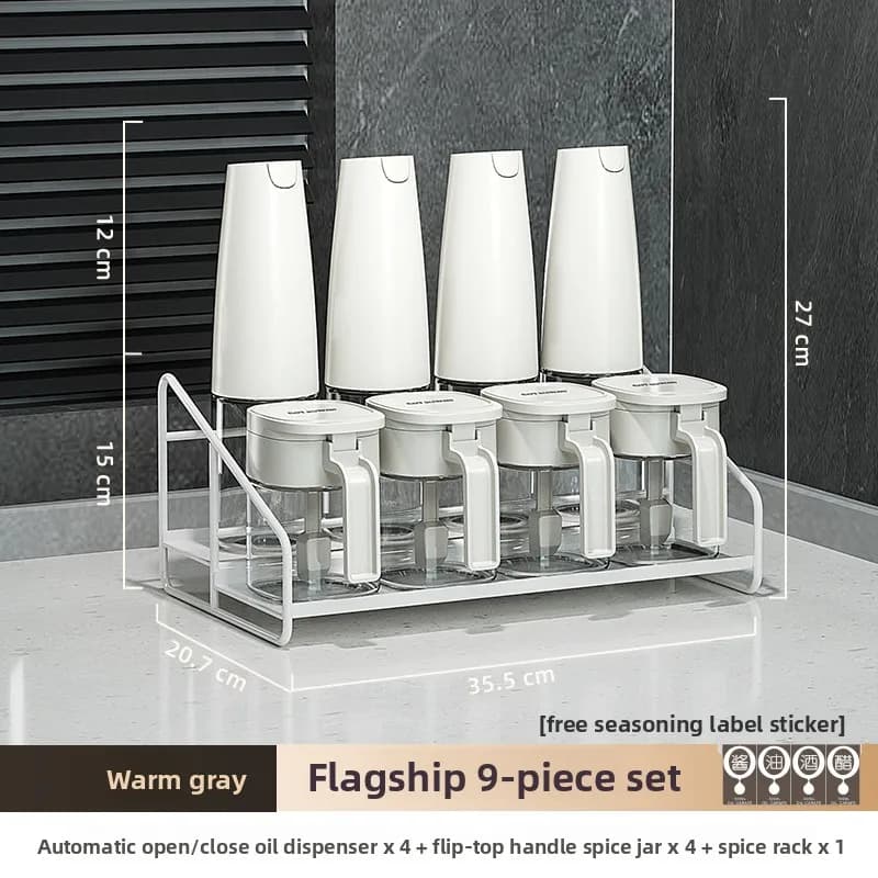 Spice Jar Set Light Luxury Condiment Bottle Kitchen Seasoning Container Organizer for Salt Oil MSG Storage Rack Home Decor