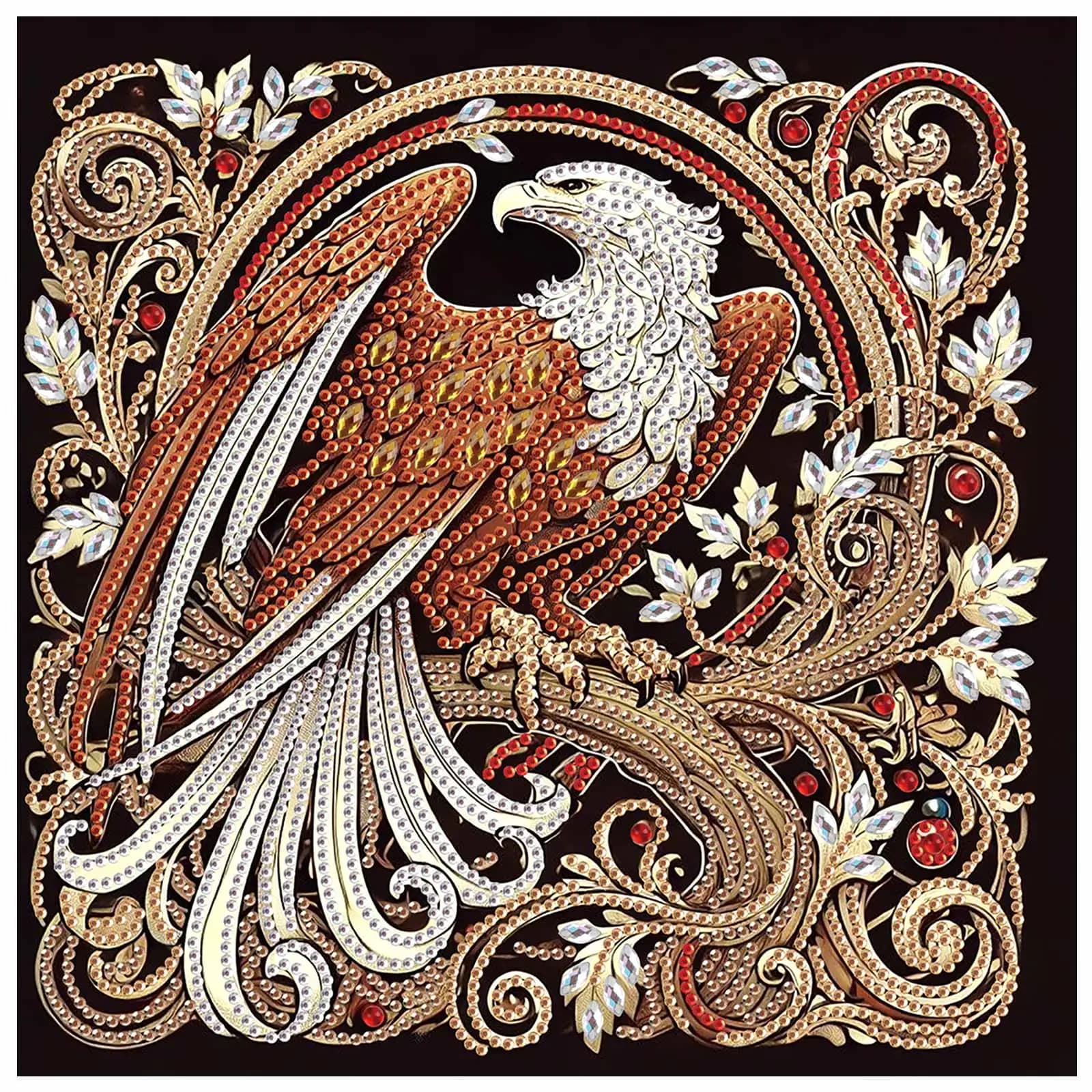 Kit di pittura artistica con diamanti per adulti, kit di arte con diamanti a forma speciale con aquila feroce fai da te per principianti per la decorazione della parete di casa