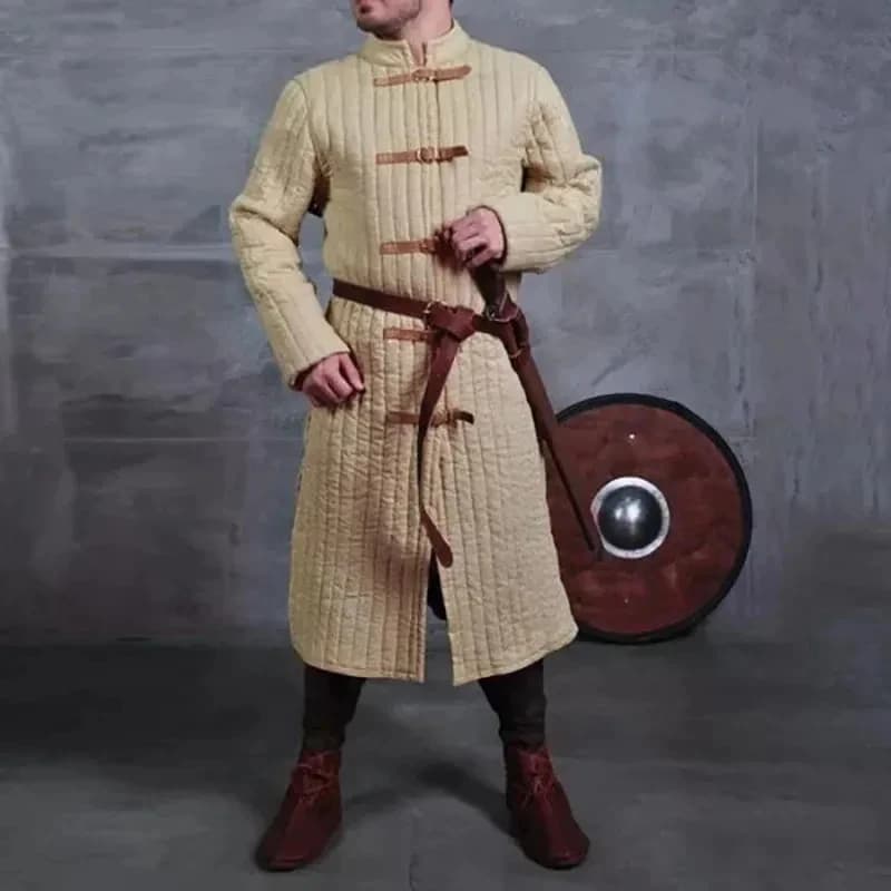 ★ Costume di Halloween per Cosplay, Armatura Medievale da Cavaliere, Gambeson Larp, Giacca da Uomo con Doppio Strato ♥ Tutte le parti del paese