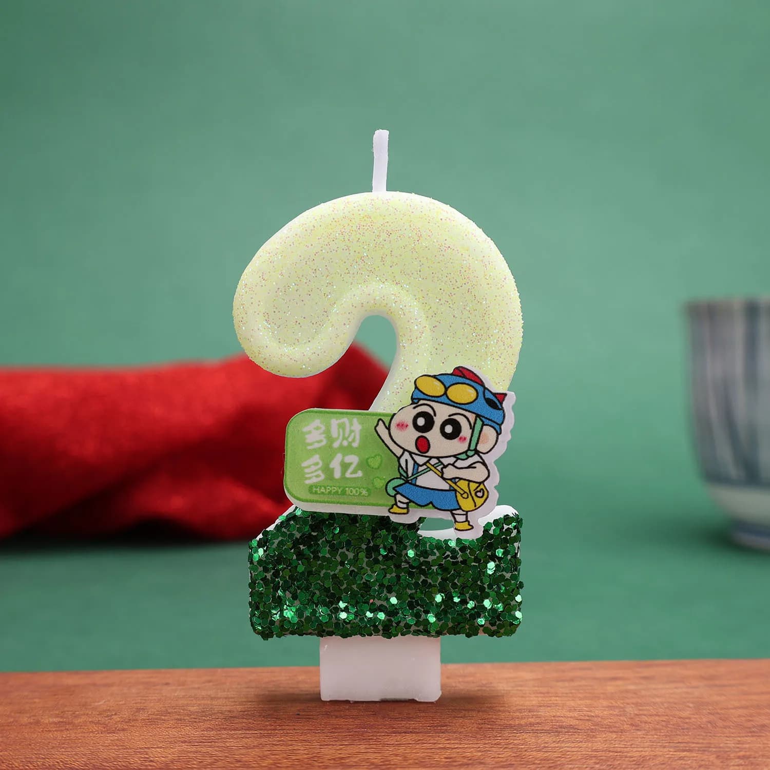 Cartoon Wealth Exceeds Billions Crayon Shin-chan Creative Digital Birthday Candles Cake Decorations Party Crafts DIY
