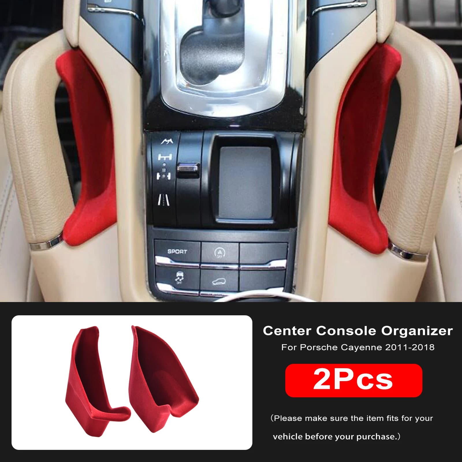 Scatola portaoggetti per console centrale per Porsche Cayenne 2011-2018, accessorio auto, contenitore organizer per bracciolo centrale
