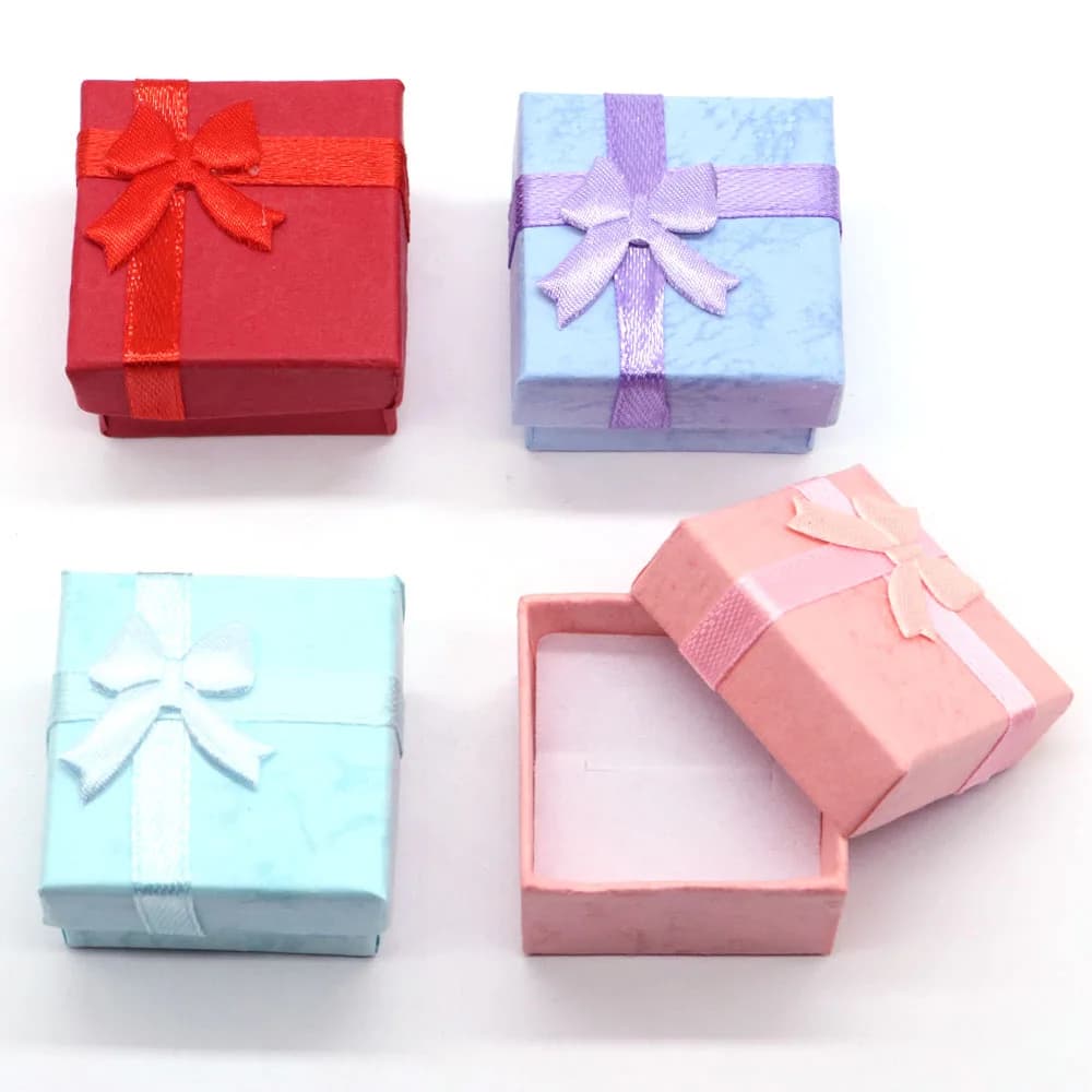 Confezione regalo rettangolare con scatola per anelli pendenti per orecchini di gioielli di moda 40 * 40 * 25 mm