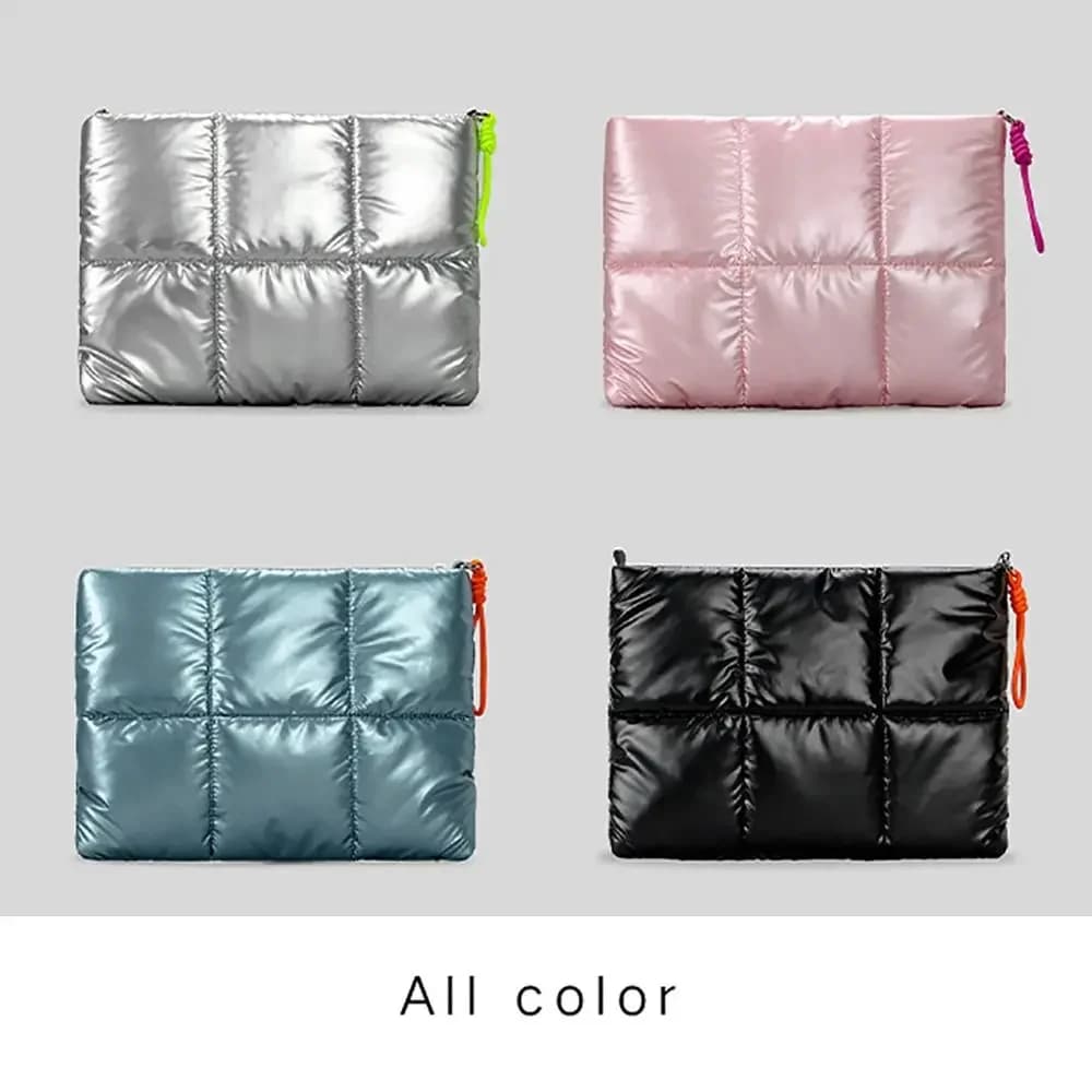 Borsa per laptop in cotone gonfio alla moda, custodia impermeabile per laptop da 14 pollici con tracolla antiurto per MacBook/Lenovo/Huawei
