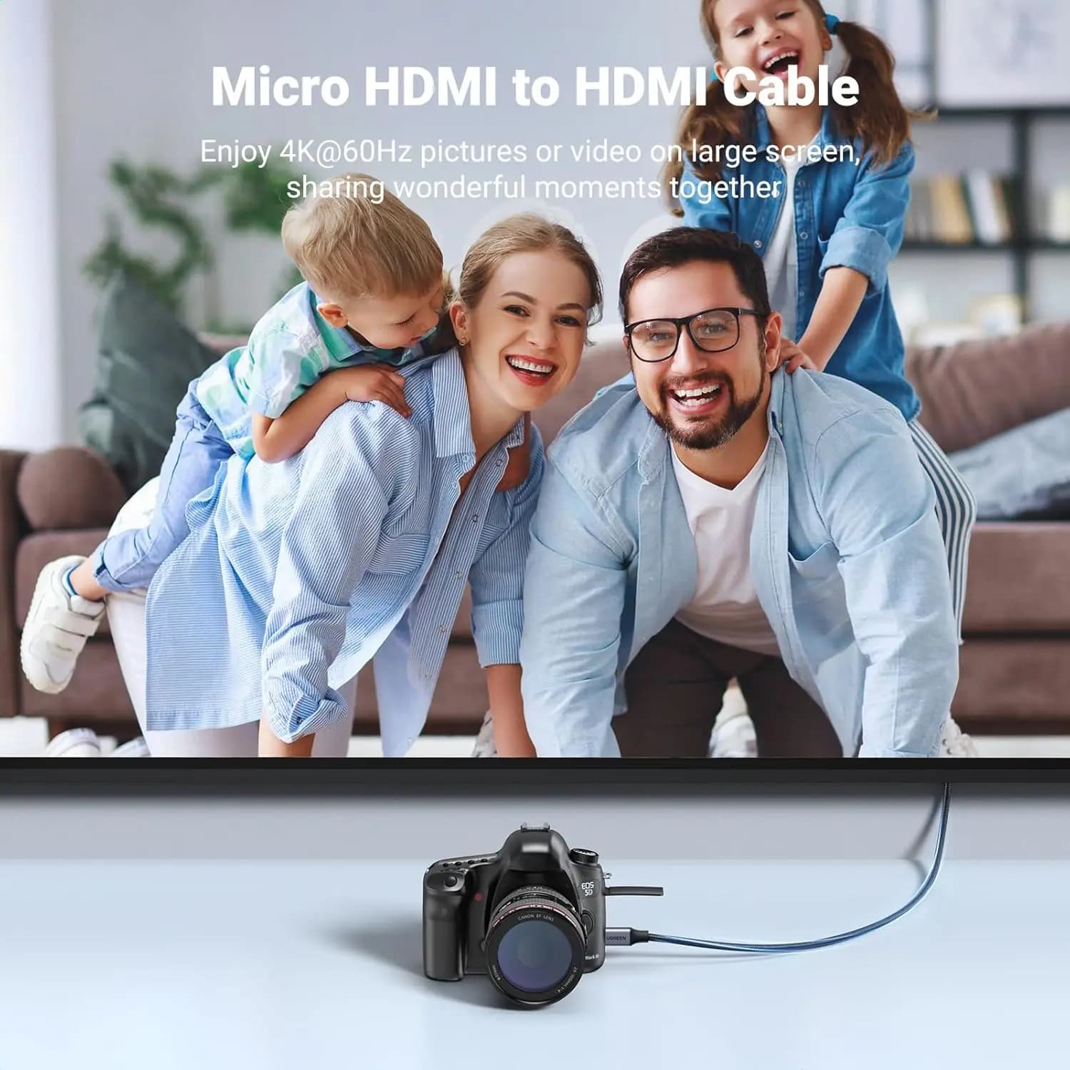 UGREEN 4K Micro HDMI to HDMI Cable Aluminum Braided 18Gbps 4K 60Hz HDR 3D ARC Compatible with GoPro Hero 7 6 5 Raspberry Pi