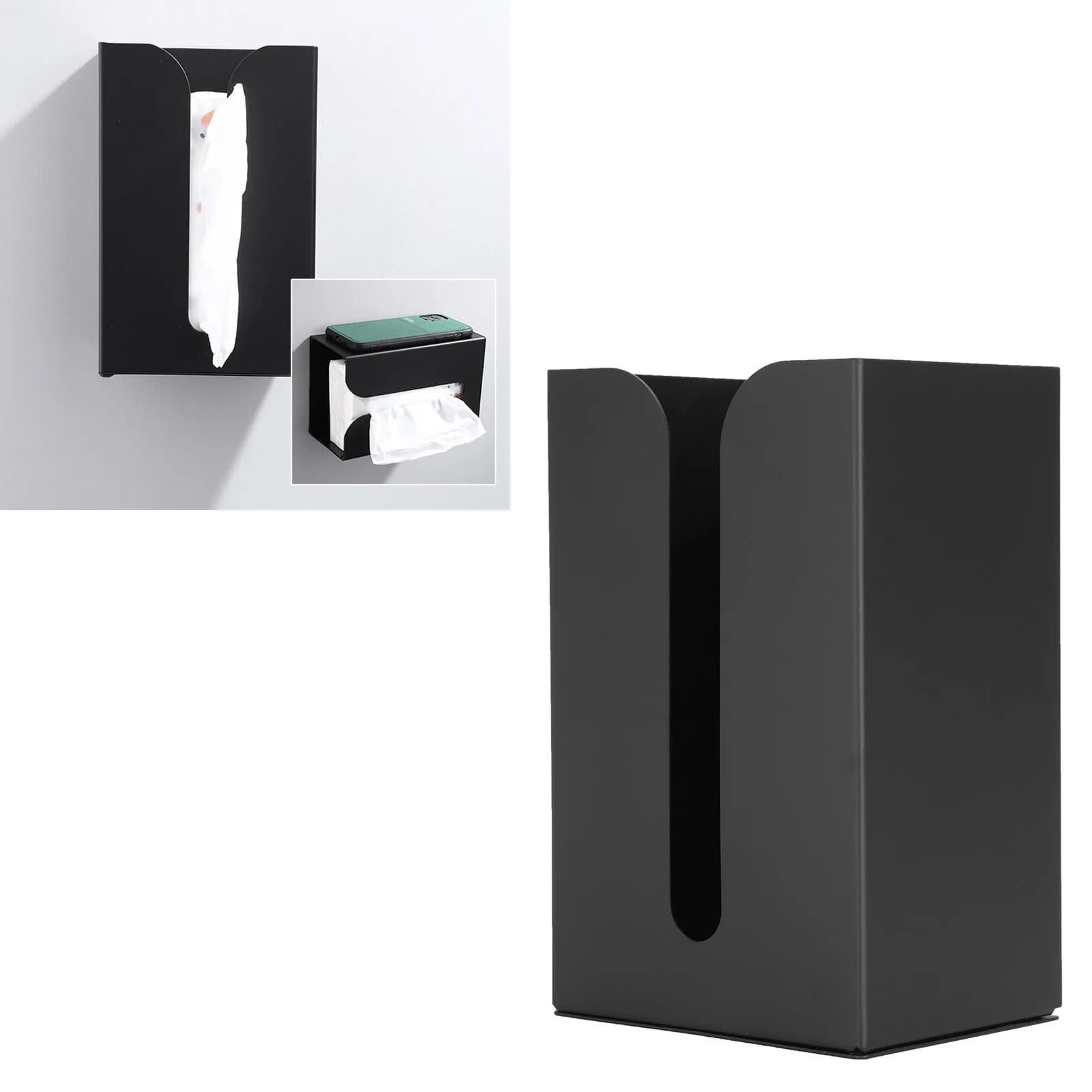Porta Fazzoletti da Parete in Lega di Alluminio, Organizzatore per Cucina, Bagno e Toilette
