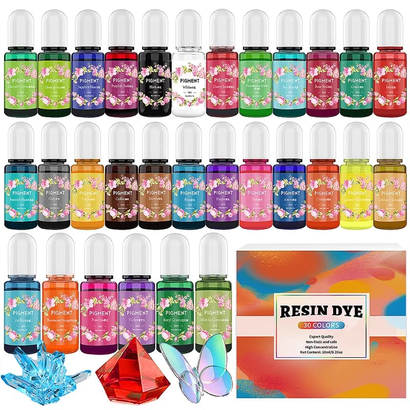 Kit di pigmenti in resina epossidica Colorante liquido per candele Colorante liquido Fai da te Stampo in resina epossidica UV Creazione di gioielli Set di pigmenti coloranti per candele e sapone