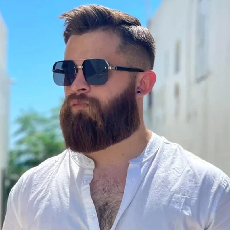 Men's Metal Sunglasses Square Half Frame Rice Nails Casual Trend Personality Glasses Retro Fashion Outdoor Sports Eyeglasses