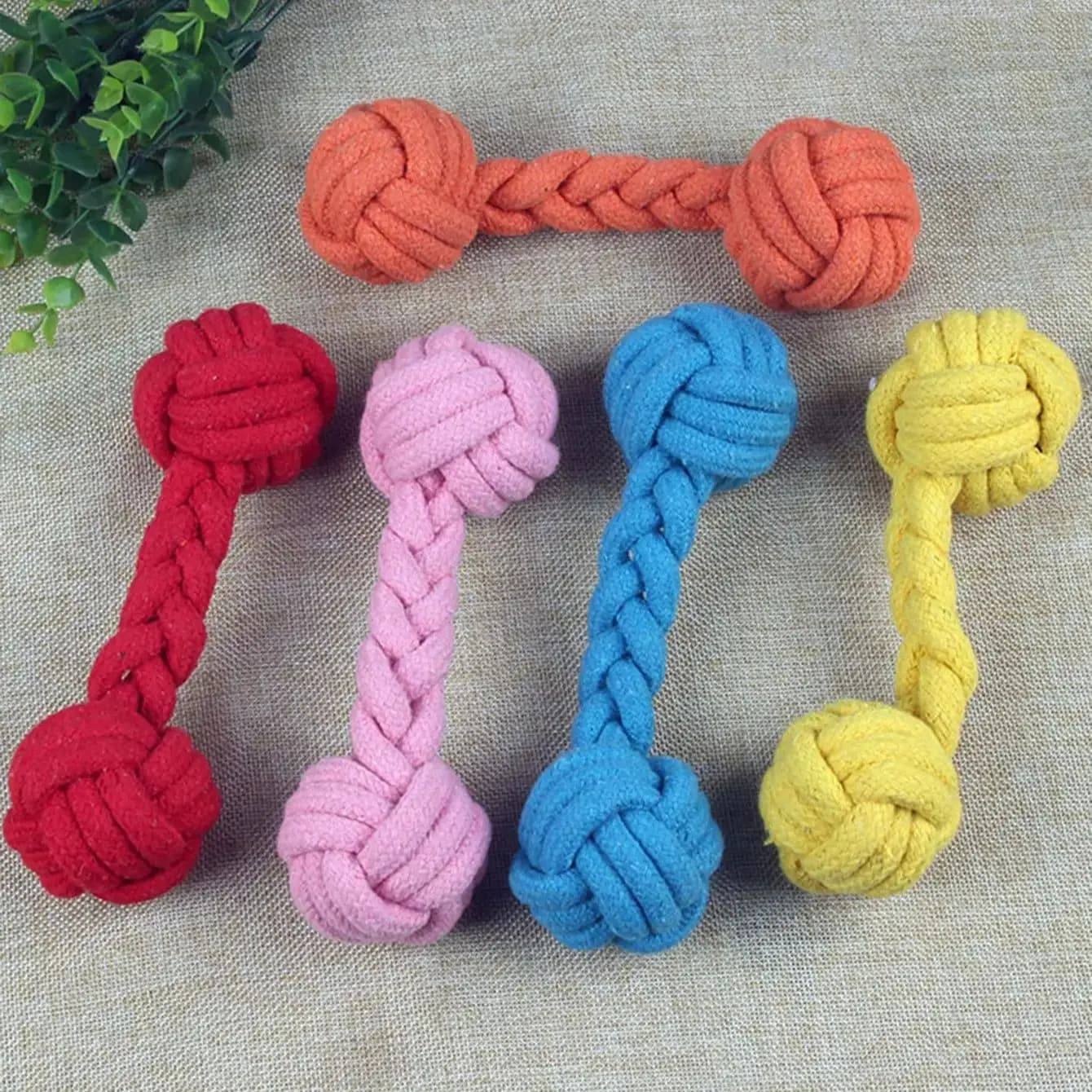 1PC Dog Toy Node Corda Ball Cotton Corda Manubri Publishing Teeth Cleaning Chewing Toy Durable Braided Wheel Resistant Supply for Pets