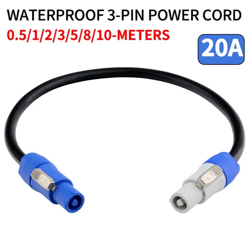 Cavo di alimentazione a 3 pin resistente alle intemperie (3×1,5 mm2) per audio da palco, apparecchiature di illuminazione, proiettori a fascio e display a LED