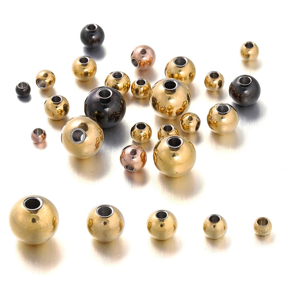30-100Pcs 3-8mm stainless steel ball loose spacer beads jewelry jewelry results necklace DIY bracelet supplies for jewelry creation