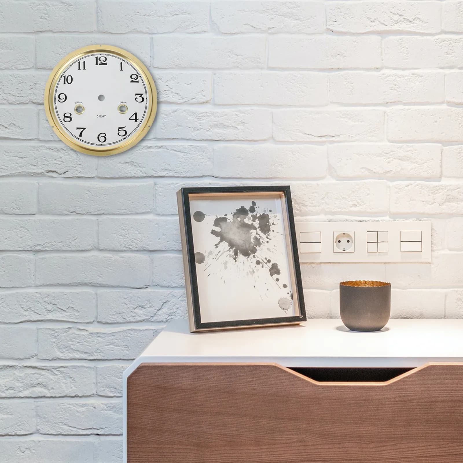 Kit Orologio Fai-da-Te con Numeri Arabi, Quadrante Rotondo in Lega di Zinco per Orologio da Parete, Accessori per Artigianato