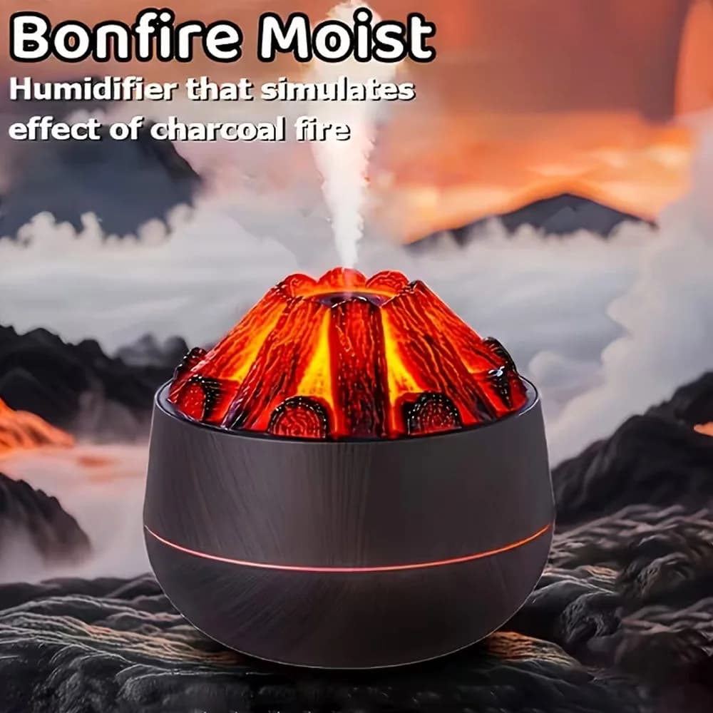 Charcoal-Style Mist Humidifier, USB-Powered Humidifier, Home Decor, USB Aromatherapy Diffuser, Desktop Humidifier