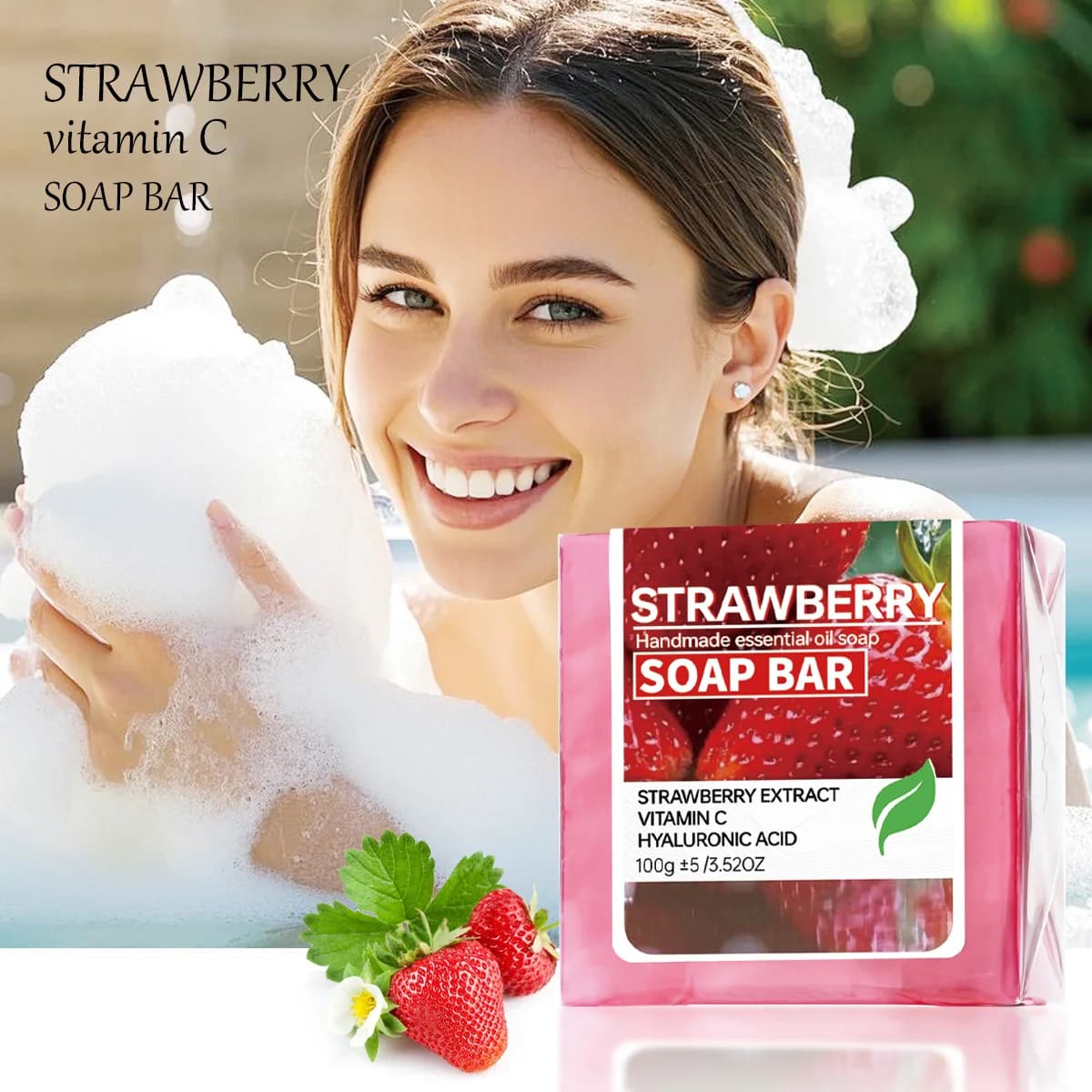 Sapone fatto a mano con purea di marmellata di frutta e fragole, sapone fatto a mano, detergente, lavaggio viso e sapone da bagno, sapone profumato fruttato, suita