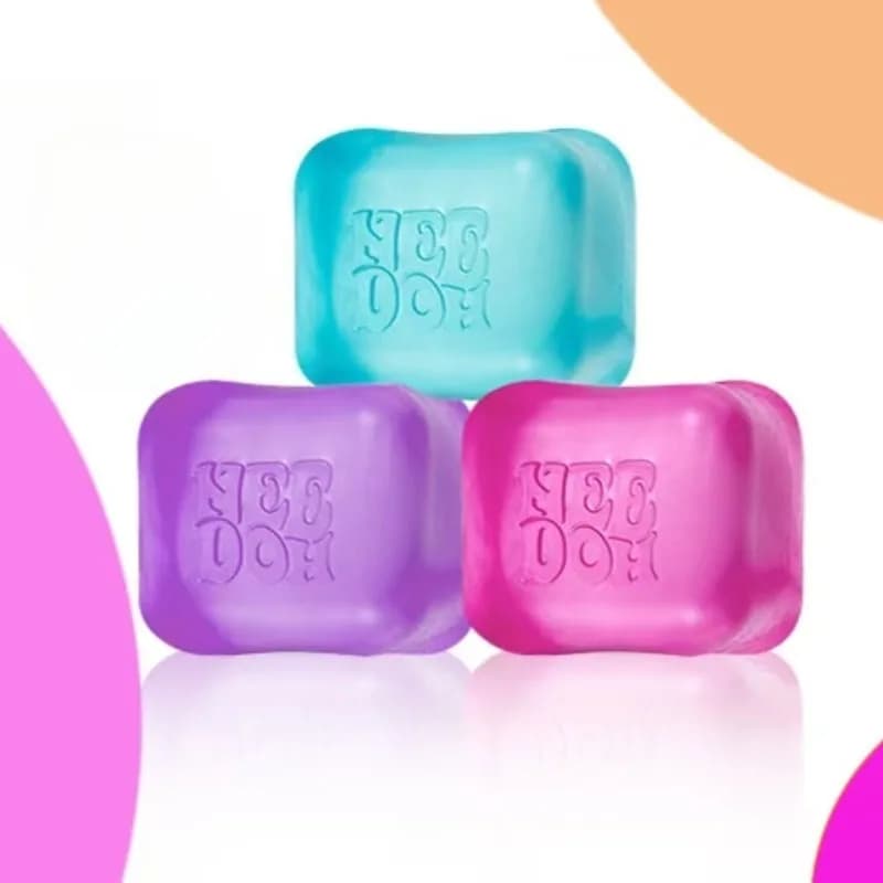 Cubo Giocattolo Sensoriale Antistress Needoh ad Alta Resilienza, Morbido e Glutinoso, Riempito con Gel, Palla Estensibile, Morbido Ghiaccio, Blind Box a Rilascio Lento
