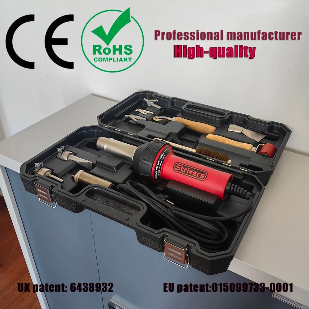 Saldatrice automatica per plastica da 1600 W Pistola per saldatura in plastica portatile Saldatore di calore per torcia ad aria calda per riparazione PVC PP PE