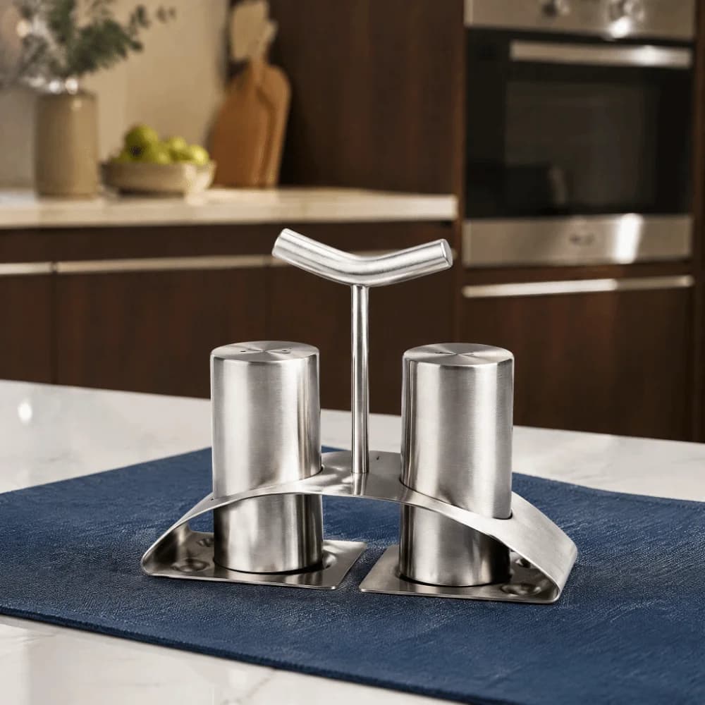 304 Stainless Steel Seasoning Jars with Rack Silver Condiment Bottle Practical Sturdy Construction Spice Shaker Set