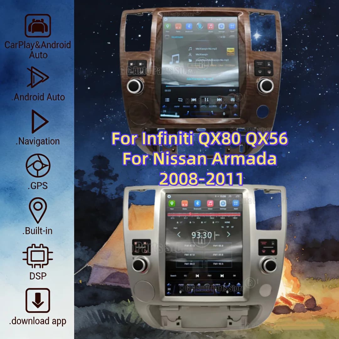 Autoradio Android con Schermo Multimediale, GPS, Navigazione e Audio per Infiniti QX80 QX56 e Nissan Armada 2008-2011