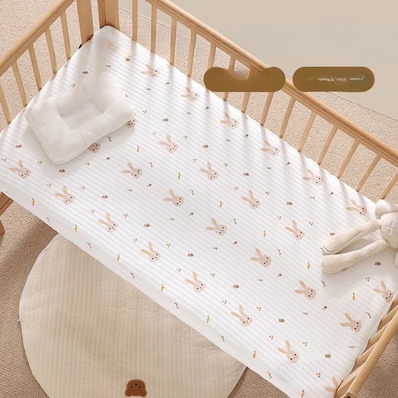 Coprimaterasso per Neonati in Puro Cotone, Lenzuolo Coprimaterasso per Bambini, Coprimaterasso Quattro Stagioni per Neonati e Bambini