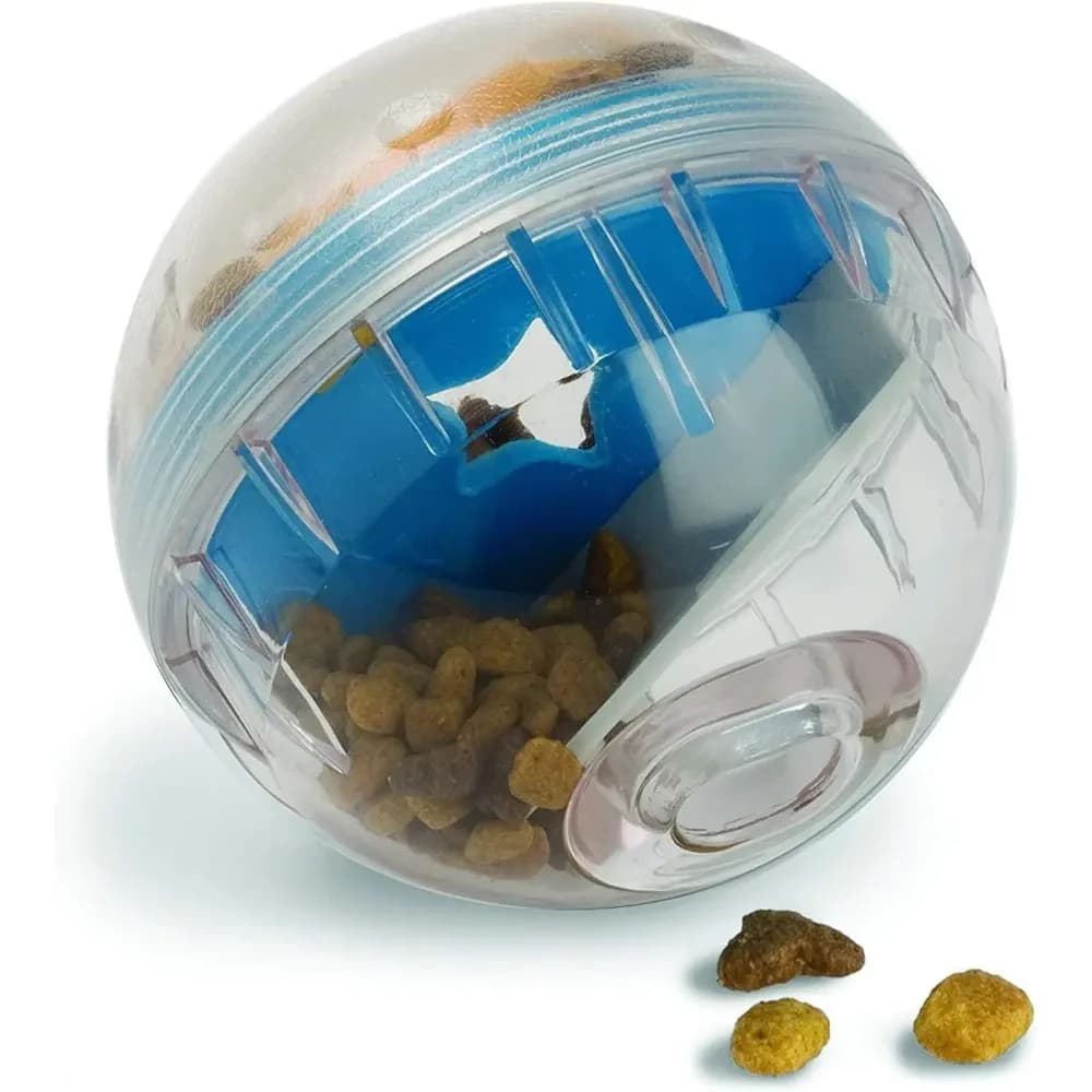 Palla per dolcetti IQ Dispenser per dolcetti per cani Palla giocattolo Giocattolo interattivo per cani - Giocattolo per cibo per cani da 4 pollici Stimolazione Giocattolo per perdite di gatti per animali domestici Mangiatoia lenta