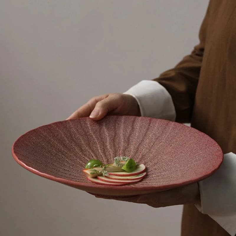 Piatti freddi creativi circolari in ceramica stile Wabi Sabi Piatti di fascia alta di nicchia Ristoranti dell'hotel all'ingrosso per uso domestico