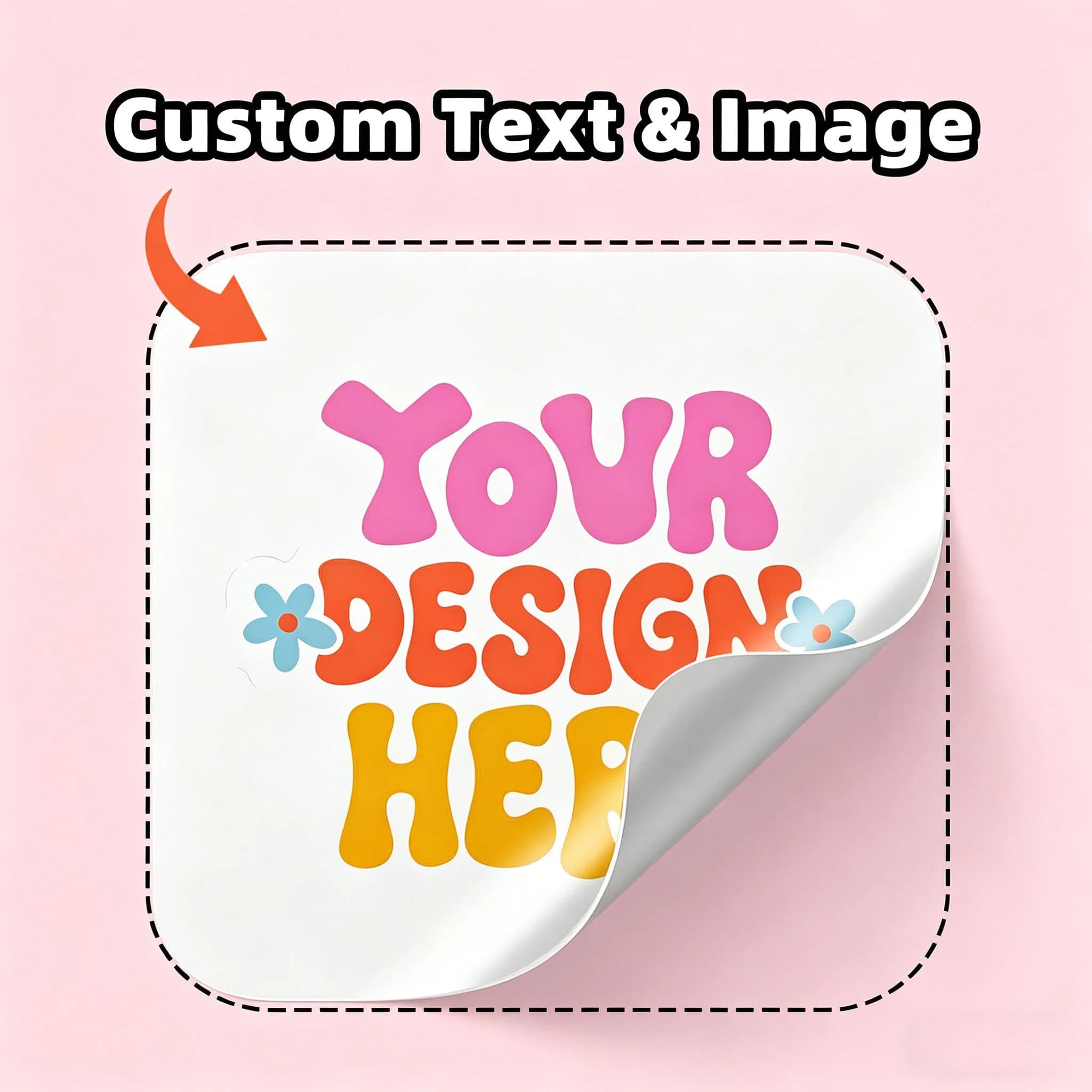Custom Square PVC Stickers Waterproof Personalized for Party, Label, Packaging