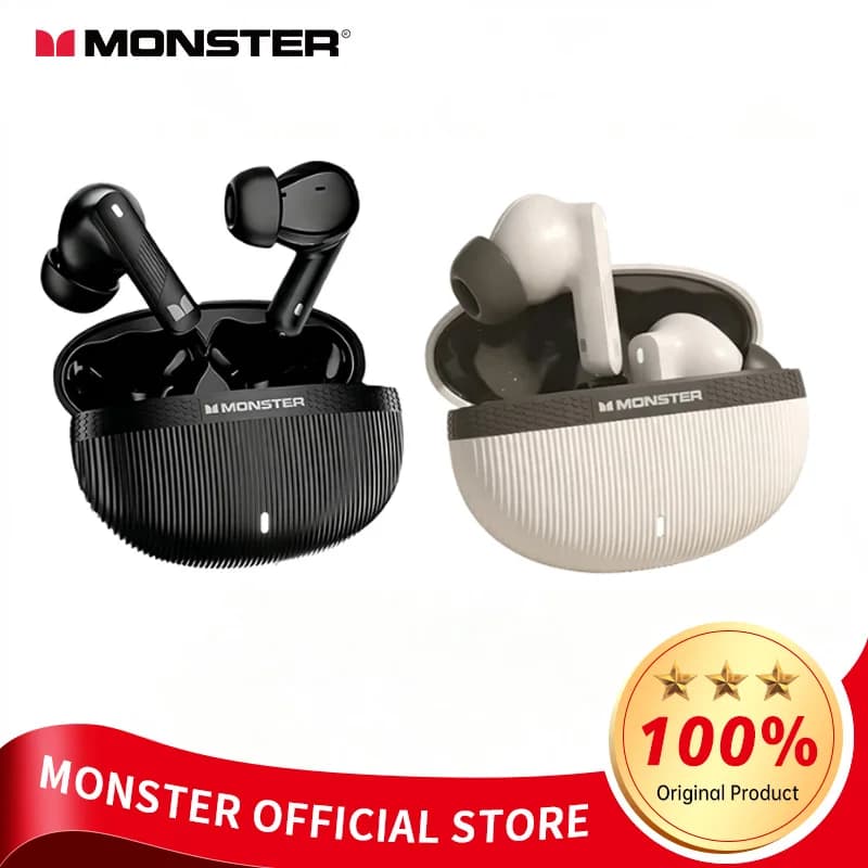 Monster GT22 TWS Bluetooth Earbuds ANC Noise Cancelling IPX5 Waterproof Low Latency Gaming Headset HiFi Stereo Headphones