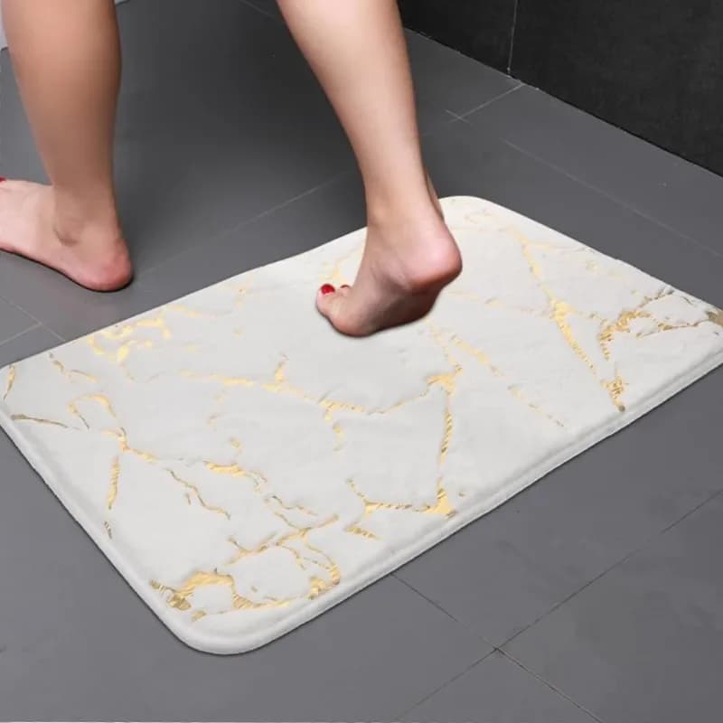 Marble White Large Bathroom Mat 80x120cm 60x90cm 50x80cm 40x60cm Fluffy Bathroom Plush Shower Rugs Washable Floor Carpets Mats