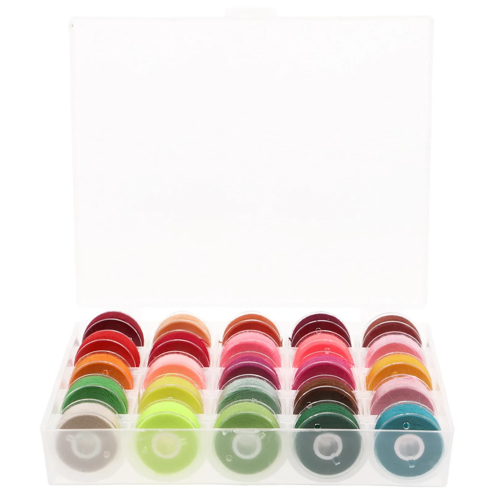 25Pcs Sewing Bobbins Kit Transparent Thread Storage Box Prewound Bobbin Threads for Sewing Machine Accessories Household Use