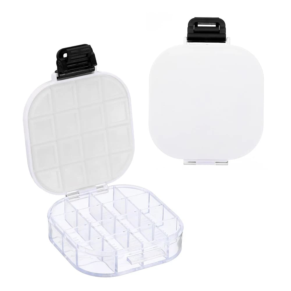1 16 wells transparent paint storage box, airtight paints moisturizing container folding painting palette saving