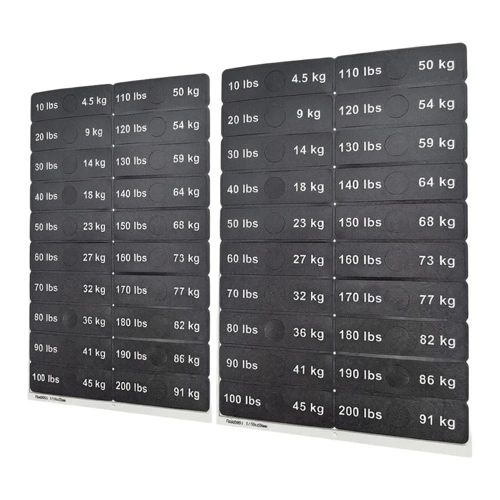 20pcs Gym Weight Stack Sticker Label Number 4.5kg 91kg Fitness Equipment Plate Decal For Cable Pulley Trainer Home Workout Gear