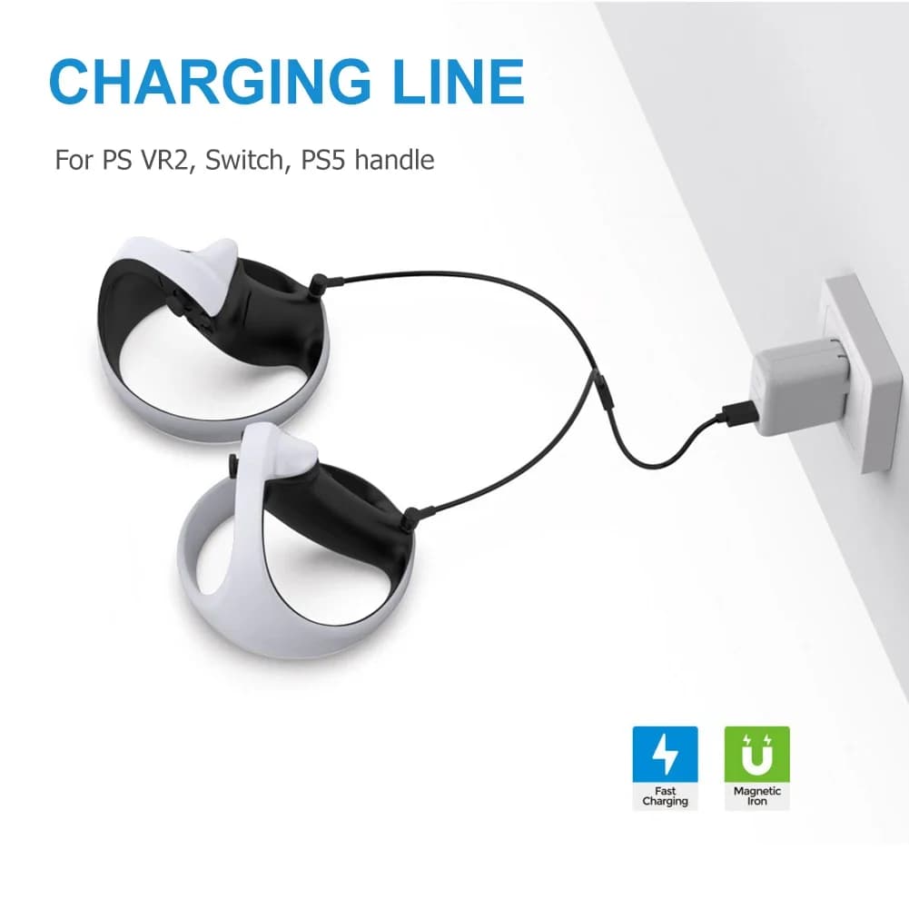 Linea di ricarica per joystick magnetico Plug and Play Linea di ricarica per maniglia di gioco USB tipo C multiuso Risparmia spazio Accessori per PS VR2