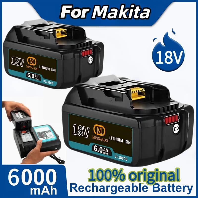Originale al 100% per batteria al litio ricaricabile Makita 18V 5Ah/6Ah 🔋 Compatibile con utensili elettrici e smerigliatrici DDF487 DGA404 DTW285