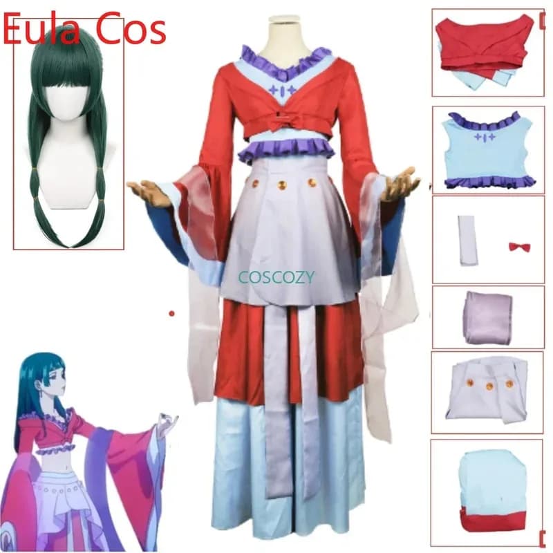 Anime The Apothecary Diaries Maomao Costume Cosplay Parrucca verde Donne Ragazze Cinese Intrattenimento musiche e canzoni Vestito da ballo Costumi Gonna